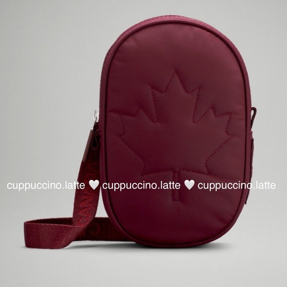 🍁NWT🇨🇦RARE Lululemon Team Canada 22 Future Legacy Crossbody Bag in Red Merlot - Picture 2 of 10